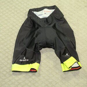 Milotto Medium Black Chartreuse Padded Compression Bike Shorts - EUC